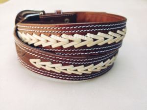 Ceinture en cuir de vache occidentale tressée à la main et sculptée en cuir pleine fleur dd, ceintures de styliste de meilleure qualité, ceintures de vache pour fille - Product Image 3