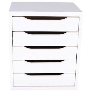 Cassettiera Bianca WELL HOME a 5 Cassetti 39x30x45cm con Spazio di Archiviazione 39x30x45cm - Product Image 3
