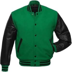 Hommes Varsity Jackets Baseball Letterman Corps en laine manches en cuir véritable Bomber style décontracté Varsity Jacket - Product Image 6