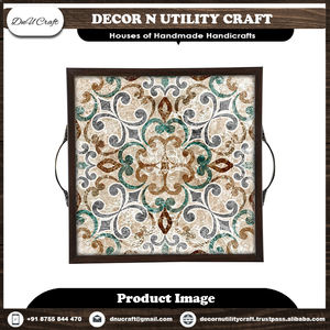 Bandeja DE SERVICIO DE MADERA Sheesham India hecha a mano, estilo único de lujo con asa, bandeja de cocina de tamaño personalizado, venta de servicio de alimentos para uso doméstico - Product Image 5