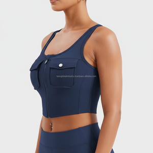 Sujetador Deportivo para Mujer con Doble Bolsillo, Espalda Baja, para Fitness, Yoga, Ropa de Gimnasio Personalizada para Verano - Product Image 3