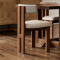 Chaises de salle à manger contemporaines en bois massif avec revêtement en similicuir pour restaurants, hôtels, salles de banquet et salles à manger