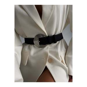 Suede Oval Buckle Women's <b>Trouser</b> <b>Belt</b>, Jacket <b>Belt</b>, Dress <b>Belt</b>, Shirt <b>Belt</b> - Blackout - Product Image 4