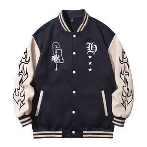 Chaqueta de béisbol universitaria con estampado de cuero y bordado personalizado de fabricante OEM para adultos y jóvenes con letras de temporada de invierno - Product Image 3