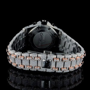 Reloj de Hombre Moderno de 41 mm con Diamantes de Moissanita de Lujo, Acero Inoxidable, Pantalla Inteligente, Cristal, Correa de Silicona - Product Image 4