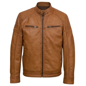 Blouson en cuir et toile long et fin, style nouveau, imperméable, moto et motard, bomber, logo frontal, haute qualité, 2026 - Product Image 4