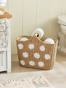 Nouvelle collection d'accessoires de salle de bain fabriqués au Vietnam avec porte-papier dans un panier en jonc de mer - Product Image 4