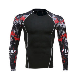 Personnalisé Hommes Rash Guard Respirant Doux Manches Longues Natation Surf Porter Fabrication Technique Lavée - Product Image 4