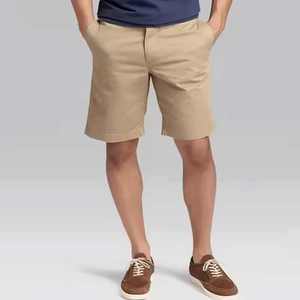 Shorts cargo décontractés pour hommes, séchage rapide, 100% coton, taille élastique et imprimé uni, style short de plage tricoté - Product Image 3