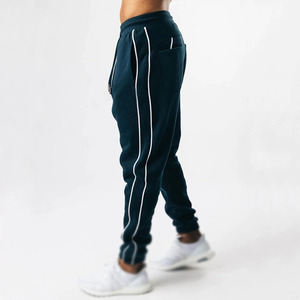 Pantalones Deportivos Casuales para Hombre, Cintura Alta, Corte Ajustado, Algodón, Decoración en los Puños, Pantalones de Chándal para Fisicoculturismo, Correr y Trotar - Product Image 4