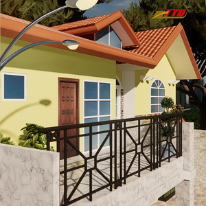 Rampe de balcon de villa en fer forgé de luxe, détails métalliques artistiques modernes, structure robuste pour une belle mise à niveau de l'extérieur de la maison - Product Image 3