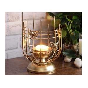 Porte-bougie en métal minimaliste avec cadre fin, idéal pour les arrangements de décoration intérieure simples, propres et modernes - Product Image 2