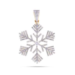 Pendentif flocon de neige en diamant rond - Product Image 4