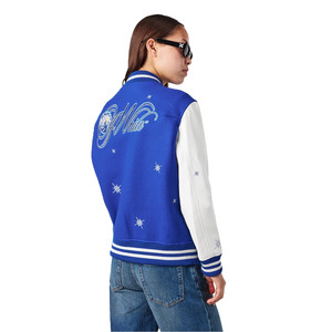 Chaquetas Universitarias de Cuero Auténtico con Apliques Bordados Personalizados OEM, Ropa Urbana de Béisbol, Chaqueta Universitaria Personalizada - Product Image 4