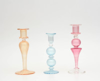 Porte-bougie en verre soufflé artisanal de luxe en forme de cœur, cadeau décoratif et objet d'artisanat pour la décoration de la maison et les mariages