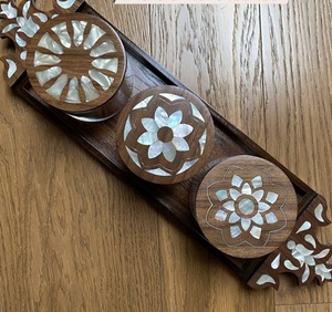 Artisanat naturel nacre plateau Bakhoor Madkhan boîte nouveau Design vadrouille plateau Bakhoor et boîte pour les cadeaux du Golfe EAU - Product Image 5