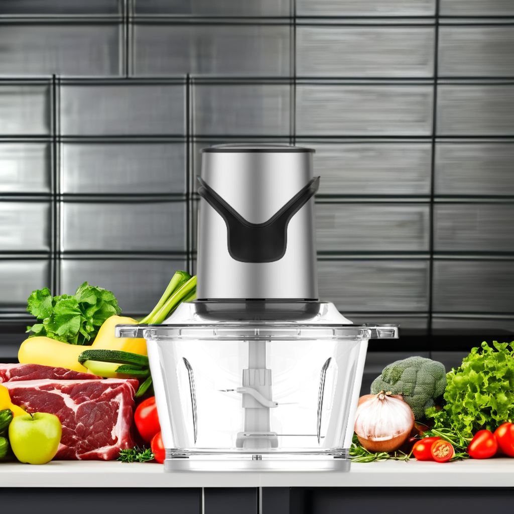 Two-Speed Electric Food Processor for Household Use 2.1-3L Capacity High-Efficiency Meat Grinders Slicers Ice Crushing Features
