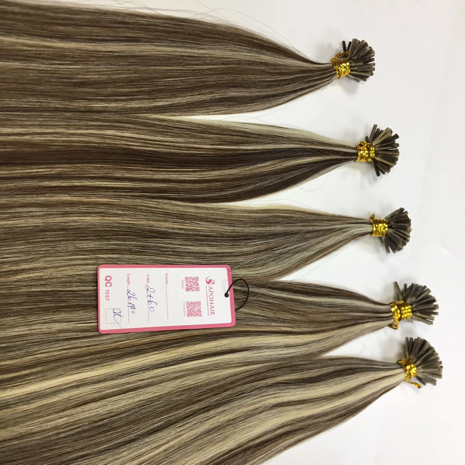 Extensions de cheveux naturels Remy à cuticule russe brute, kératine, 1g, Double épaisseur, U Flat I Tip, vente en gros