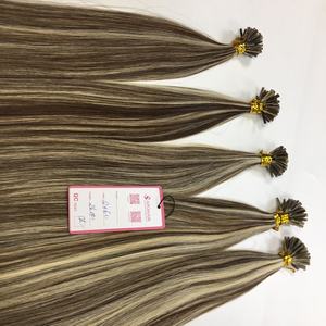 Vente en gros d'extensions de cheveux humains kératine 1g U Flat I Tip cuticule crue à double tirage cheveux Remy style russe vague profonde lâche - Product Image 1