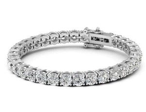 Pulsera de moissanita de plata de ley de 4 MM para mujer, Color VVS1 con perla de diamante para boda o compromiso, joyería de moissanita - Product Image 3