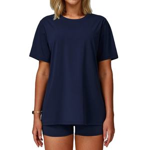 Camisetas de Verano para Mujer de la Mejor Calidad en Spandex/Algodón - Diseño Casual Personalizado, Colores Sólidos, Transpirables, de Secado Rápido, Cuello en V - Product Image 6