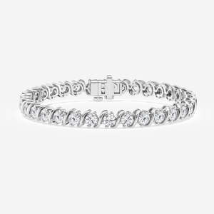 Pulsera de tenis de oro de 18K con diamantes de moissanita de corte redondo, elegante brazalete de oro de 18K con piedras de moissanita - Product Image 1