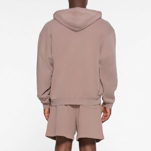 Ensemble de survêtement unisexe 2 pièces en gros, sweat-shirts courts pour hommes et jogging, logo personnalisé, survêtements en molleton, motif uni, ensemble sweat-shirt court - Product Image 4