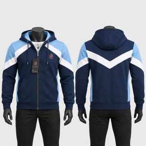 Sweat à capuche streetwear avec impression sérigraphique, logo personnalisé, vente en gros, sweats à capuche pour hommes, OEM, fermeture éclair tendance, 100% coton uni - Product Image 6
