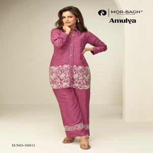 Soie chinon de qualité supérieure avec broderie, costume pour femme, fabricant et fournisseur de mode de Surat - Product Image 1