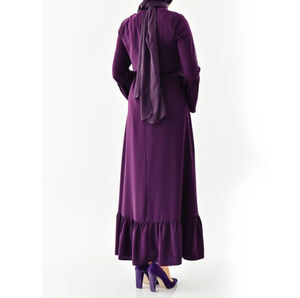 Islamic Modest Solid Simple Women's <b>Abayas</b> Custom <b>Chiffon</b> Breathable Formal Plus Size High Quality Wholesale A-Line - Product Image 3