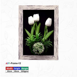 Wall-Mounted Rectangle Wooden <b>Artificial</b> <b>Flower</b> Frame-40X23 cm (AFF-Frame-12) - Product Image 1
