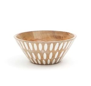 Bol de service rond en bois gravé à la main, design moderne, couleur bois naturel, pour la vaisselle et l'hôtellerie, par HAND MADE CRAFT - Product Image 4