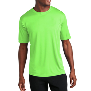Camisetas transpirables de talla grande para hombre 100% Material de alta calidad hecho verde neón logotipo personalizado camisetas de algodón para hombre - Product Image 1