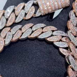 Venta al por mayor 925 plata esterlina personalizada diamante helado 18mm nueva cadena de moda con diamantes blancos Cadena de estilo Hip Hop Unisex - Product Image 5