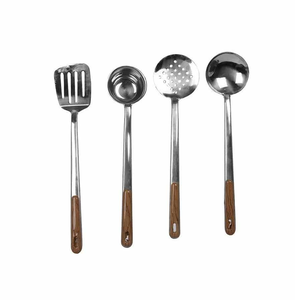 Cuchara de cocina de acero inoxidable con espejo, mango de madera, herramientas de cocina, accesorios, utensilios de cocina, cuchara, precio razonable - Product Image 1