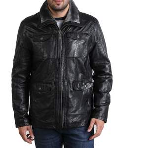 Blouson en cuir de mouton véritable Blouson en cuir de moto pour hommes Blouson en cuir multicolore pour hommes - Product Image 1