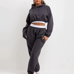 Sudadera de gran tamaño con logotipo personalizado de la mejor calidad y chándal para mujer, conjunto de chándal de algodón, último diseño, chándal de invierno a la moda - Product Image 3