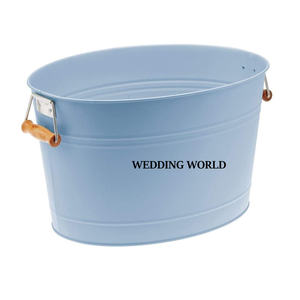 Blue Powder Coated Metal Planter Nice Quality Handmade Designer Planter Top Selling Wholesale New Garden Ware Planter - Product Image 1