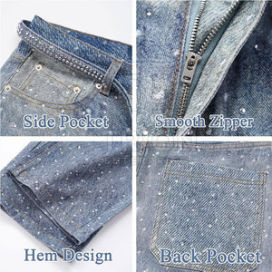 กางเกงแฟชั่นพลอยเทียมสำหรับผู้ชายคุณภาพสูง - Product Image 3