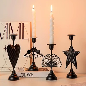 <b>Black</b> Designer Iron Candle Stand Elegant Design Perfect For Bedroom Decor Table Centerpiece And Celebration Use From India - Product Image 4