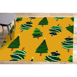 Alfombra con diseño de pino - Alfombras con motivos de árboles, alfombra de pino, alfombra moderna estampada, alfombra suave con pelo largo - Product Image 2