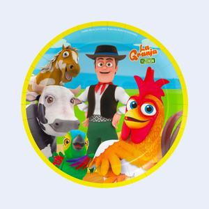 Platos Redondos Desechables de Papel para Niños La Granja De Zenon, 23 cm, 8 Piezas, Artículos para Fiestas - Product Image 1