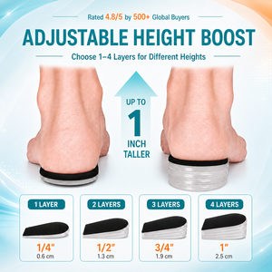 Coussinets de talon invisibles personnalisés pour augmenter la hauteur, en gel PU souple, demi-semelles pour baskets et bottes, rehausseurs de talon pour hommes et femmes - Product Image 2