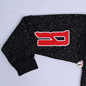 Streetwear Custom 380 to 500gsm Men's Cotton Fleece Hoodie with Rhinestones and <b>Applique</b> Embroidery Oversized Hoodies - Product Image 4