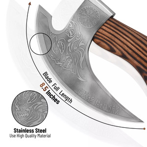 Cortador de Pizza de inspiración Medieval hecho a mano de grado Industrial 2025, hacha, Funda de cuero duradera afilada con mango de madera, triangulación de envíos - Product Image 5