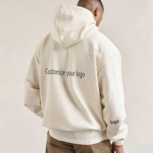 Sweat à Capuche Personnalisé pour Hommes, en Gros, Coton 500g/m², Polaire Vierge Épaisse, Coupe Oversize, Pullover, Broderie - Product Image 1