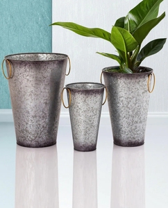 Macetas de metal de diseño atractivo para decoración de hogar y jardín, maceta de flores con acabado Dorado, la mejor calidad, llegada caliente - Product Image 3