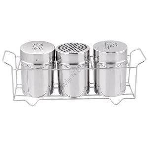 Salière et papier en acier inoxydable Ensemble de 3 pièces - Product Image 1