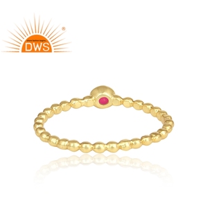 แหวนพลอยคาลซิโดนีสีชมพูธรรมชาติชุบทอง18K - Product Image 5