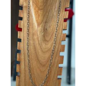 Collier Navajo en or 14 carats et or blanc/jaune, chaîne en argent sterling, perle, maillons trombone tendance, style religieux, cadeau idéal - Product Image 3